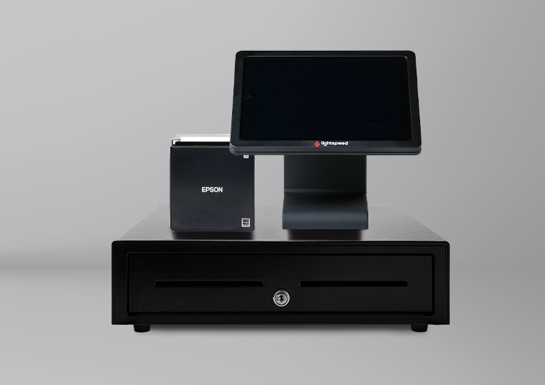 Lightspeed iPad ePOS stand, receipt printer, cash drawer