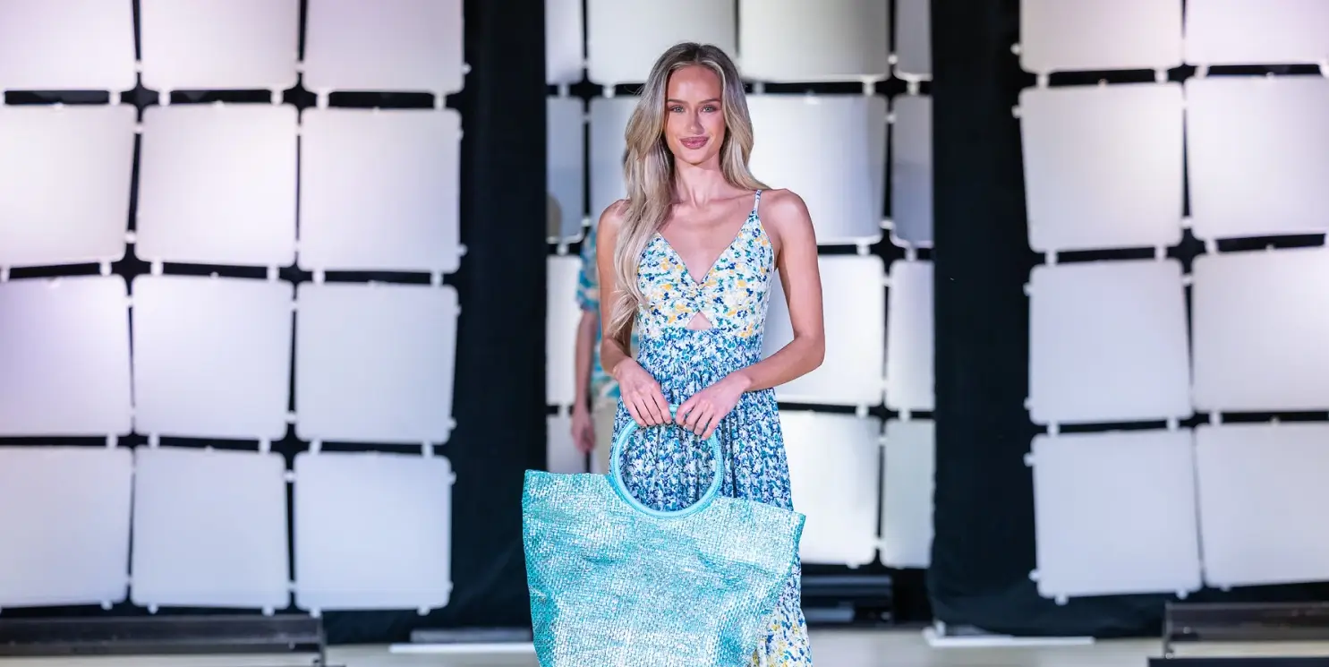 Model walking a fashion show runway