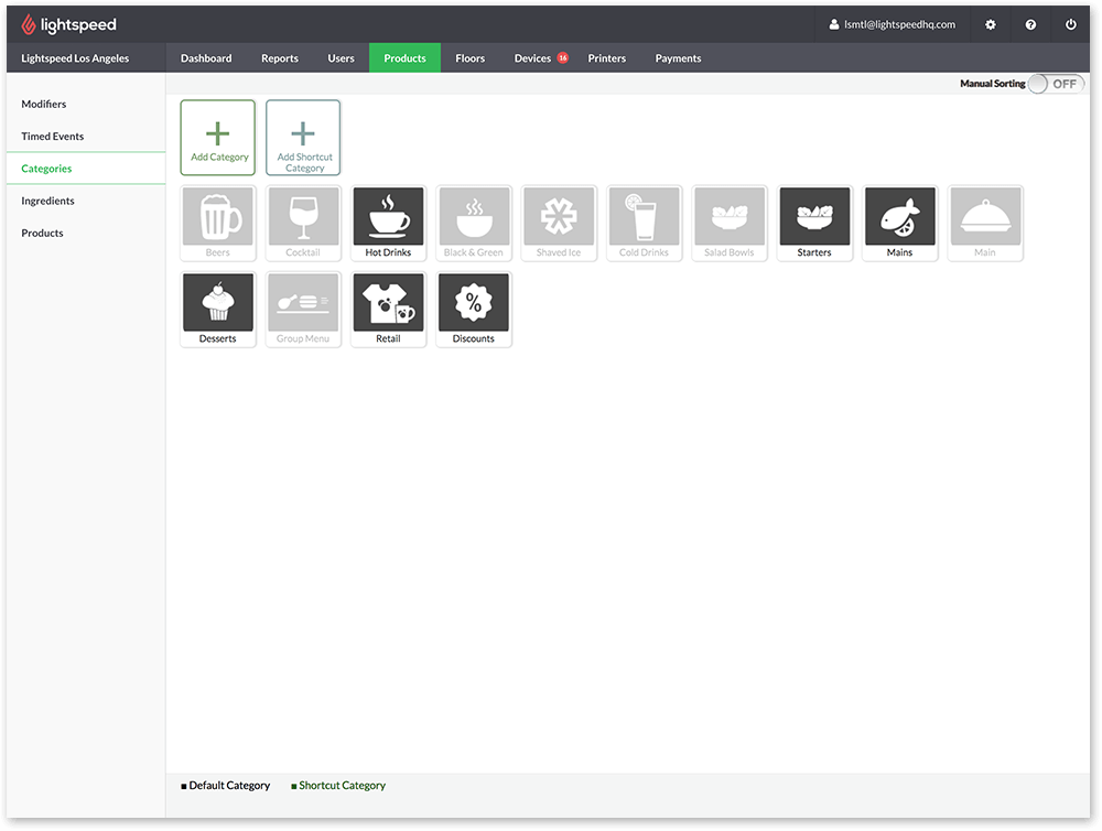 Customizable menu