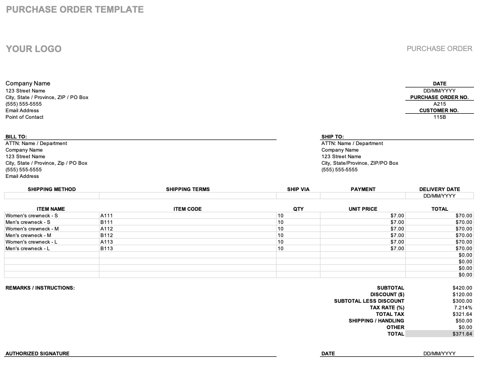 purchase order images