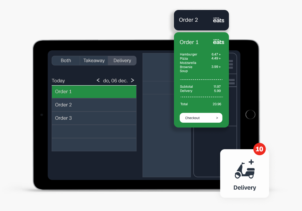 The Lightspeed Delivery order screen