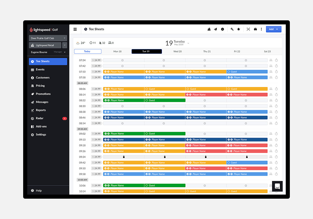 Run your business like a pro with the industry's leading tee sheet.
