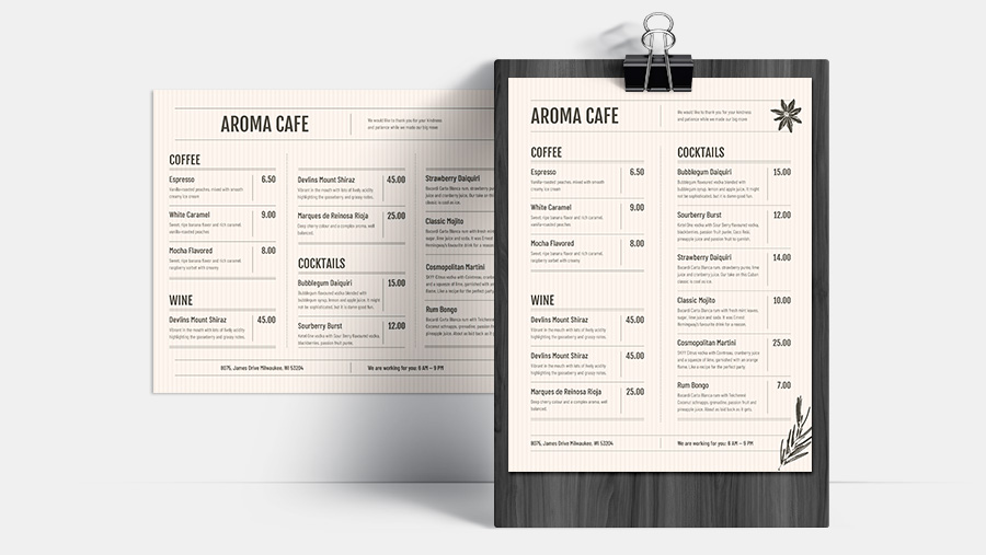 Modèles de menus pour restaurant gratuits | Lightspeed Commerce