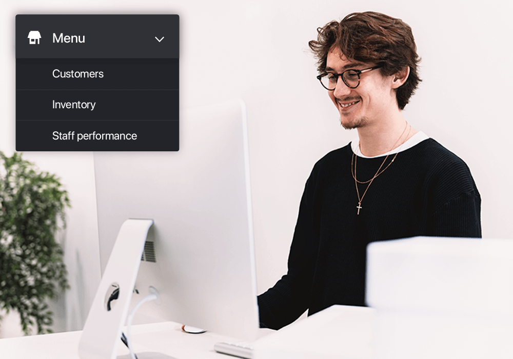 Person using ePOS from desktop