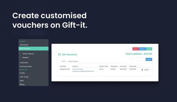 Create customised vouchers on Gift-it