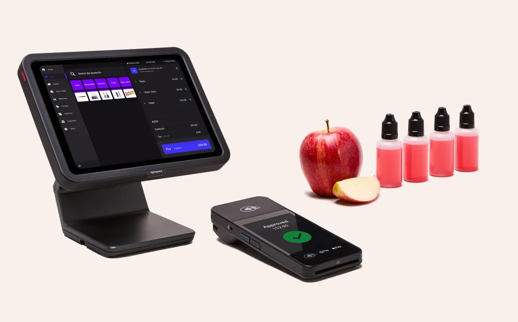 Lightspeed point of sale payment terminal and screen.