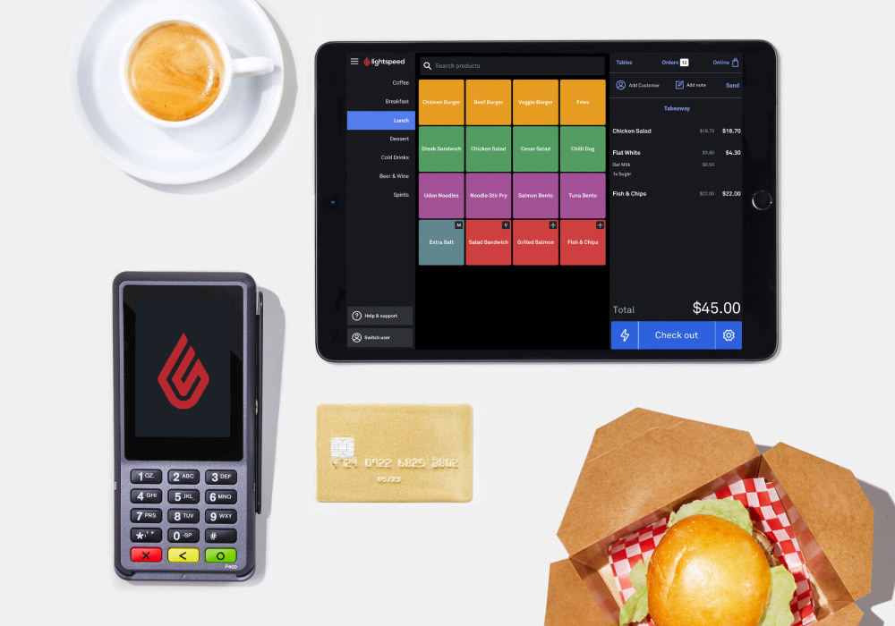 Lightspeed ipad pos. eftpos terminal, card payments