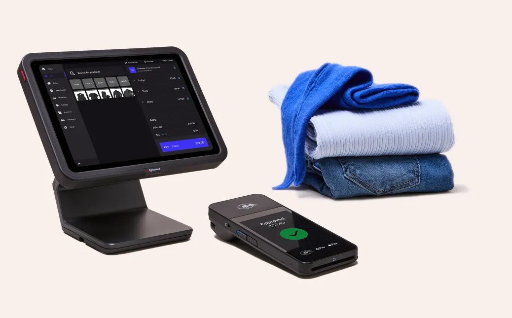 Lightspeed point of sale payment terminal and screen.