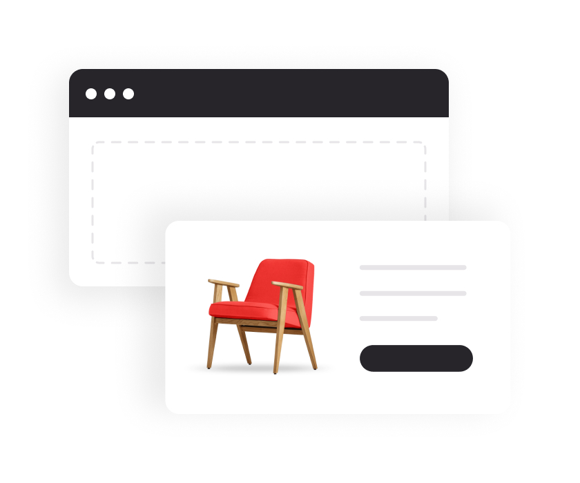 Furniture chair product page on ecommerce website