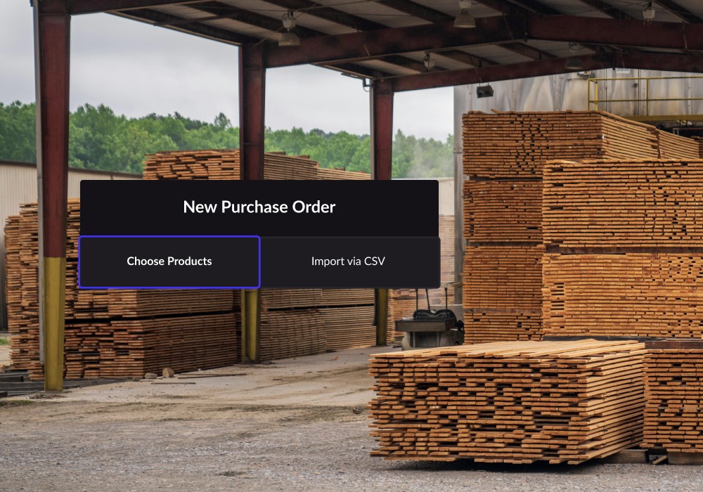 Image of timber with a floating module showing purchase orders in Lightspeed's POS system for construction stores.
