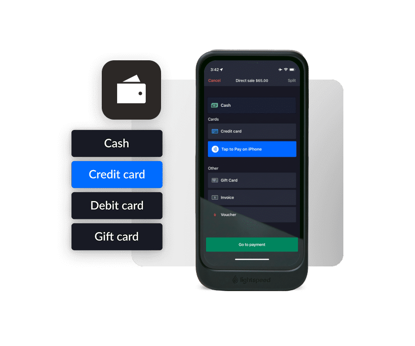 Back of iPhone with wireless payment module and methods.
