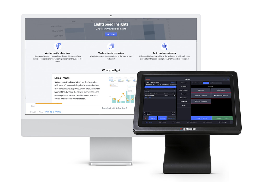 iMac and POS with Advanced insights interface
