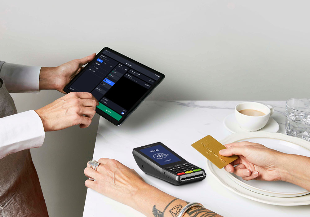 payment at restaurant table