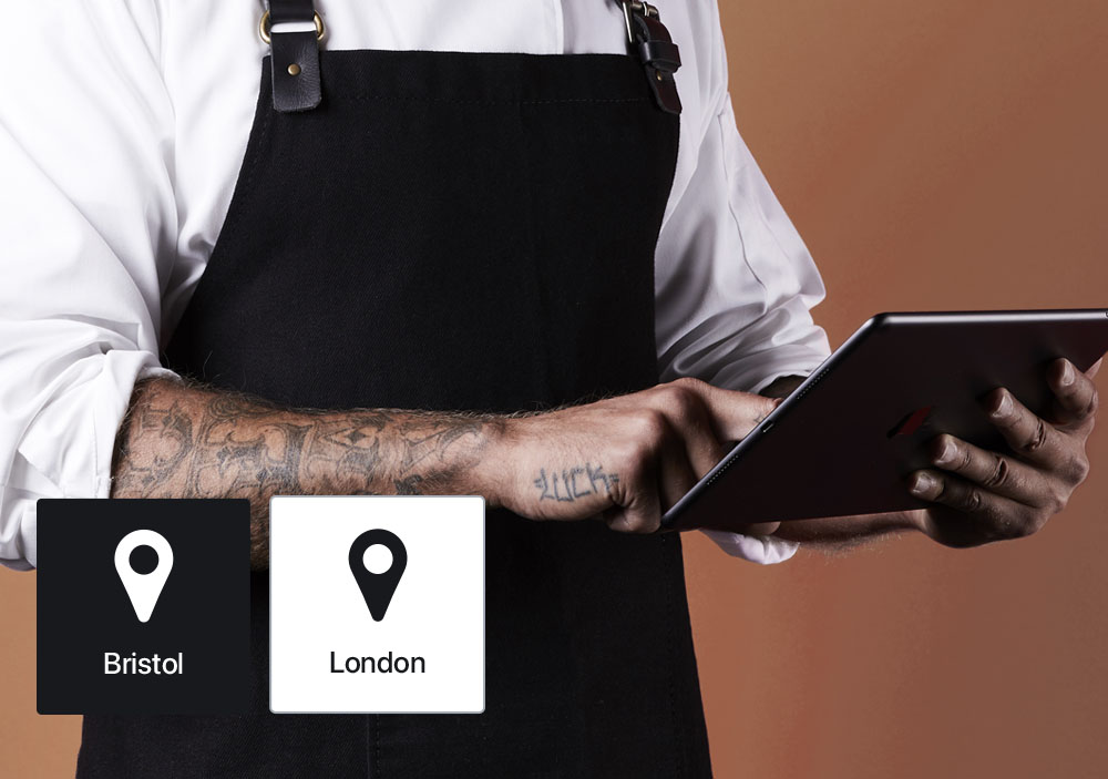 chef using an iPad