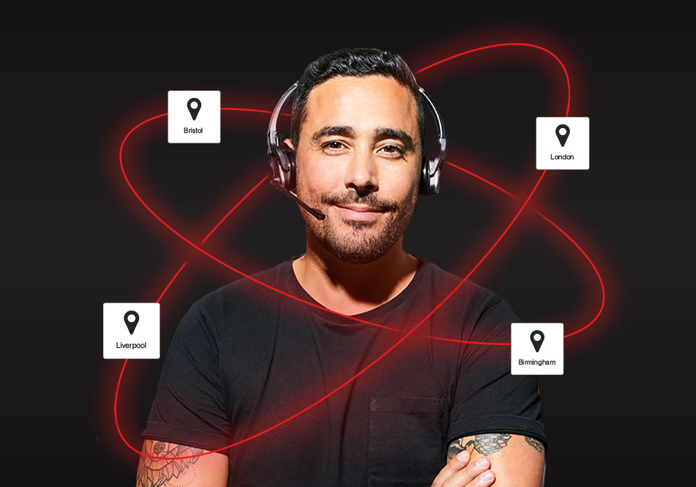 Product specialist with headset on