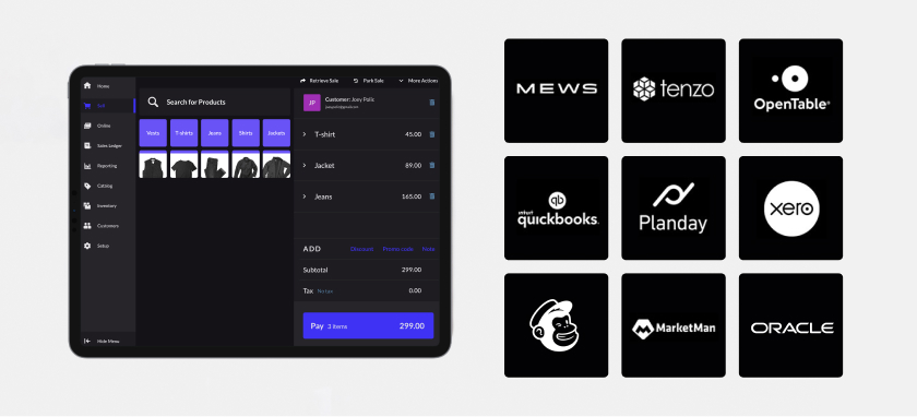 iPad with integration logos