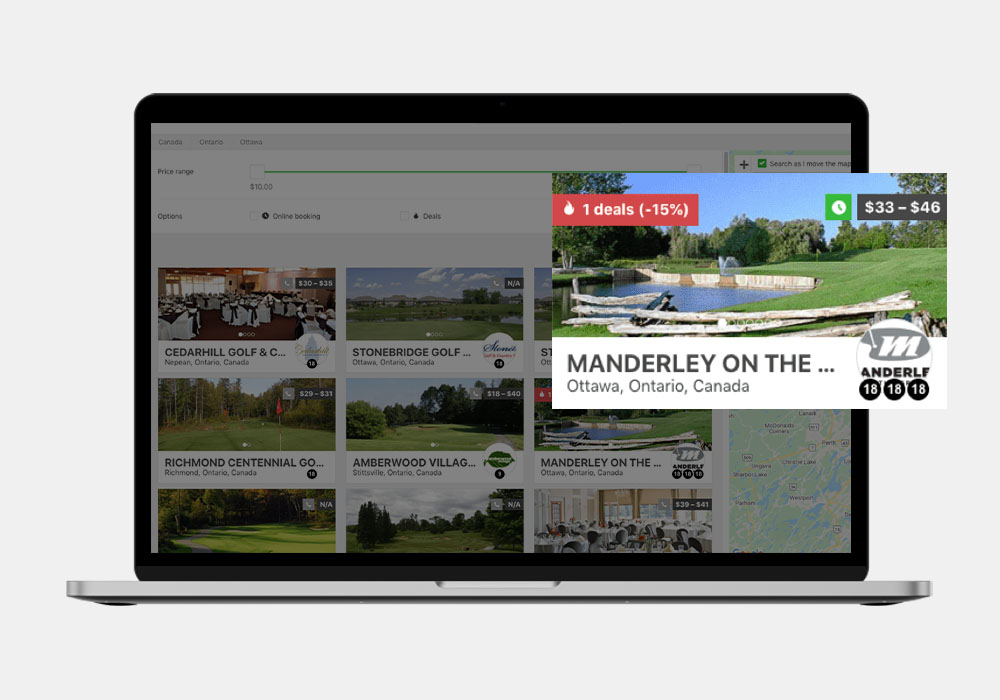 MacBook with golf interface